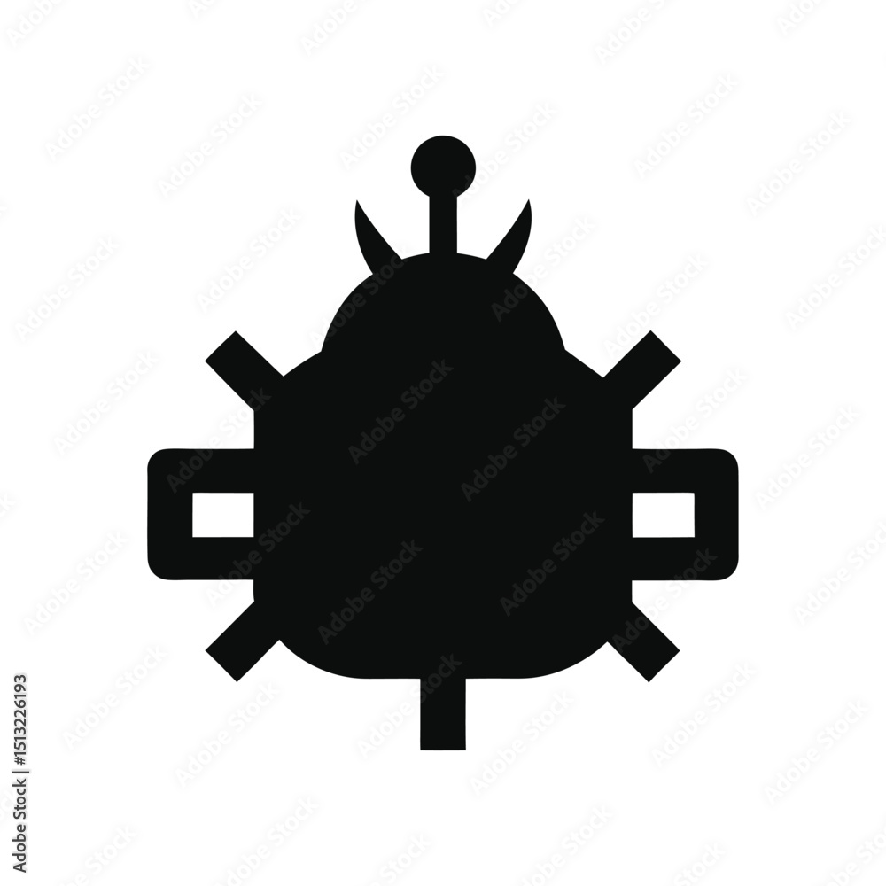 Fototapeta premium Minimalist black alien spaceship icon graphic vector illustration