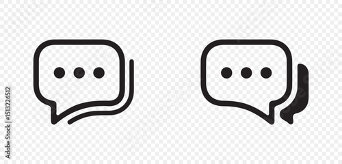 Text Message icon set in line style. vector illustration Eps 0