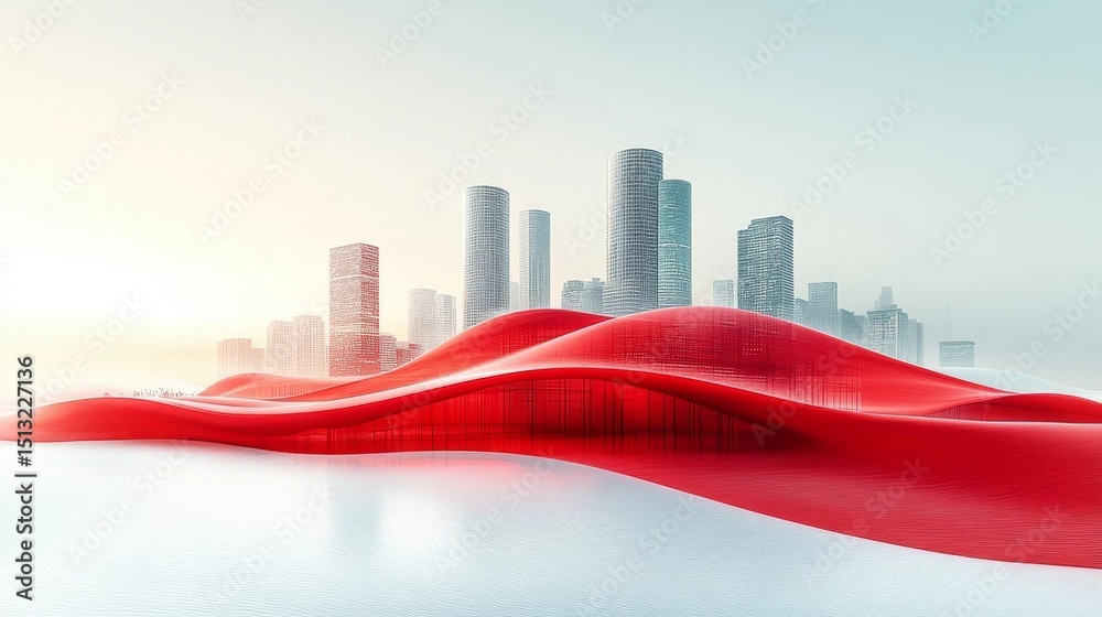 Naklejka premium singapore city skyline