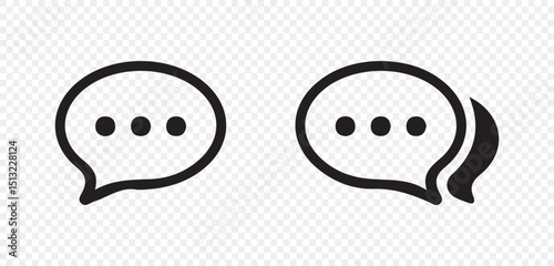 comment icon button. Outline Chat icons. chatting speech bubble symbol icon set. vector illustration