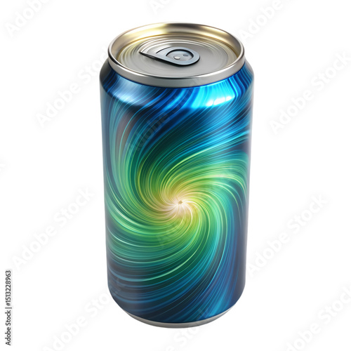 Vibrant Swirl Design on Aluminum Can