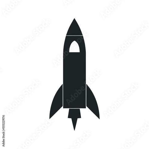 Simple rocket ship icon vector illustration for startup or space exploration
