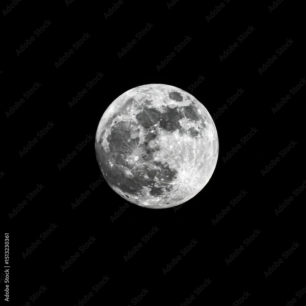 Fototapeta premium Full Moon in Night Sky