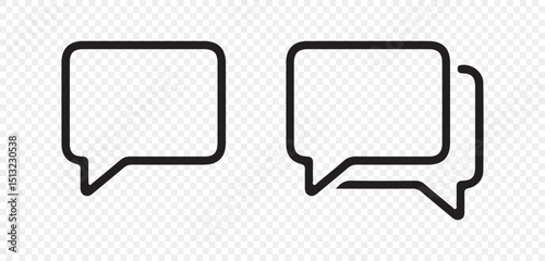 chat message icon set, Chat speech bubble, Social media message. Outline talk icon Vector illustration