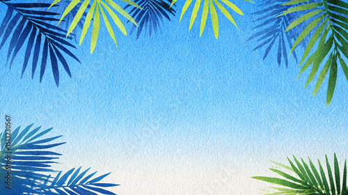 tropical background with palm trees
