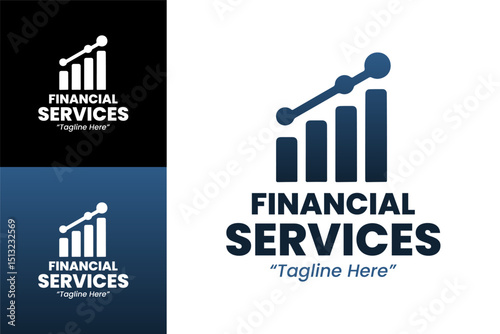 Professional Financial Services Logo with Minimalist Bar Graph Design