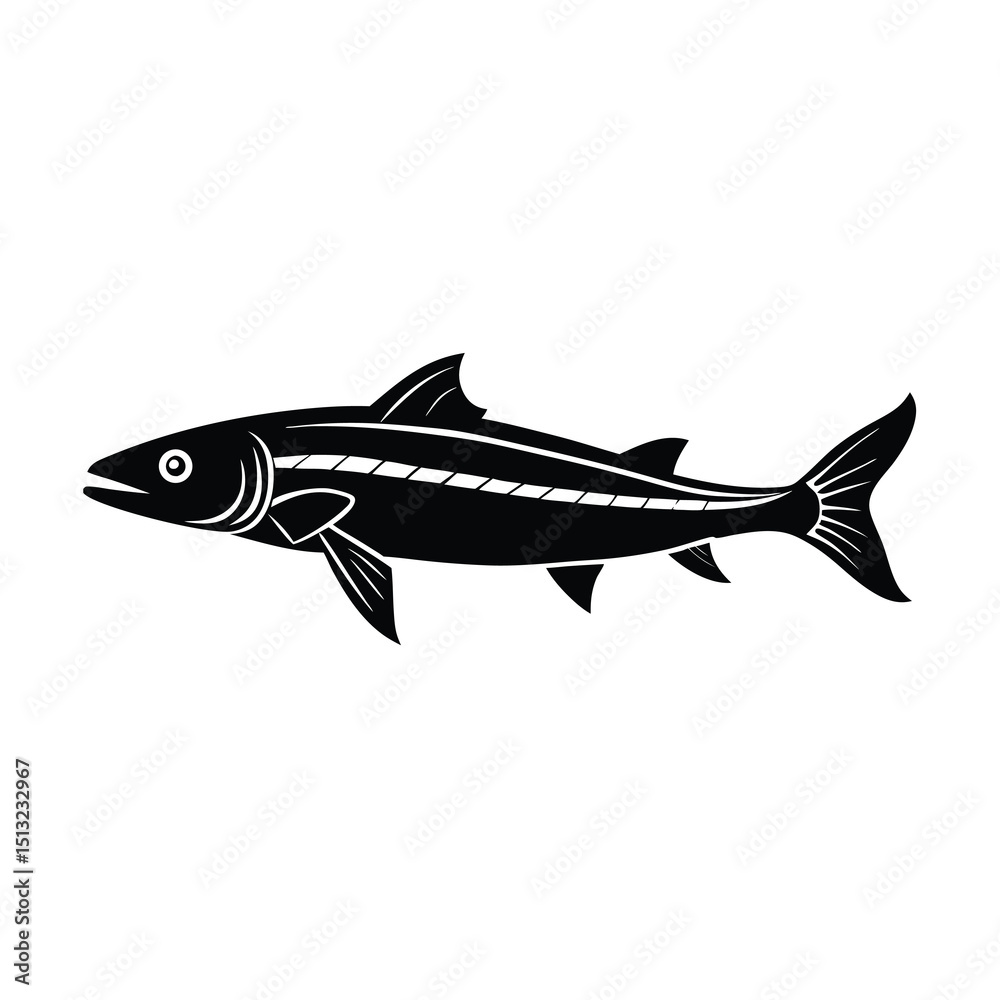 Fototapeta premium barracuda silhouette vector sea