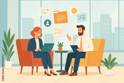 Business People Meeting Collaboration Teamwork Office Laptop Discussion Professional Corporate Colleagues Strategy Planning Modern Workplace Successful Team Efficient Meeting Room Project Management  