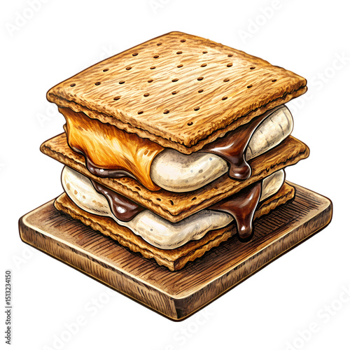 Delicious S'mores: Graham Crackers, Marshmallow, Chocolate Delight