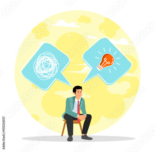 Problem solving concept, creativity to solve frustrated problem.