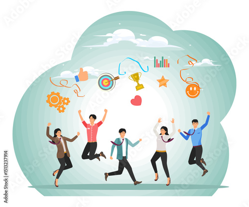 Employee engagement concept, work satisfaction or happiness.