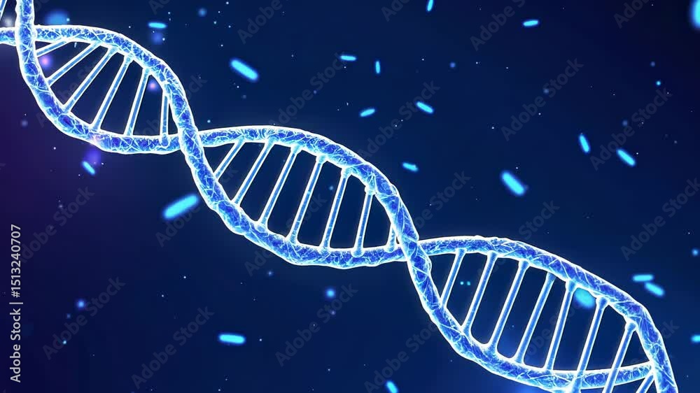 Detailed 3d rendering of a dna helix