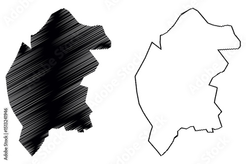 Ambato City (Republic of Ecuador, Tungurahua Province) map vector illustration, scribble sketch City of San Juan de Ambato map