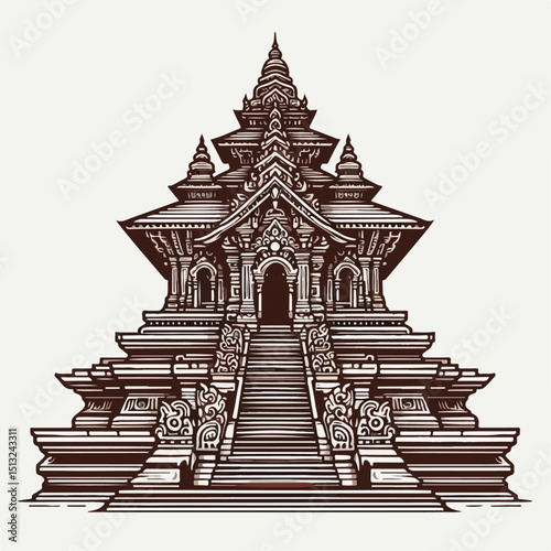 vector illustration of temple