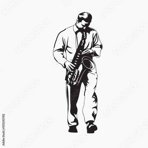 man with saxophone