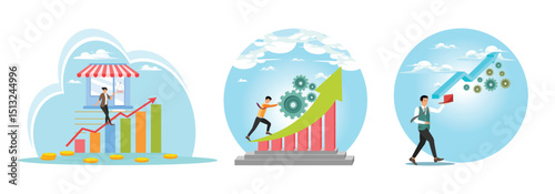 Success small business concept, Business Growth and Growing efficiency.
