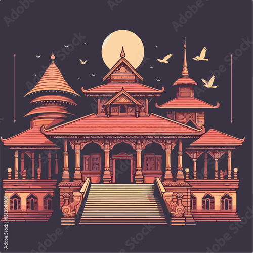 vector illustration of temple