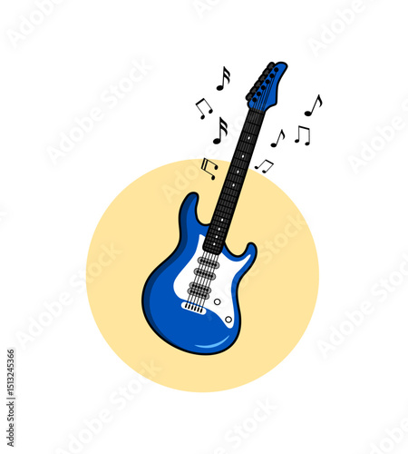 electric guitar music notes illustration