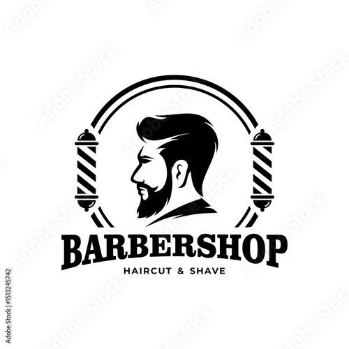 classic barbershop logo illustration