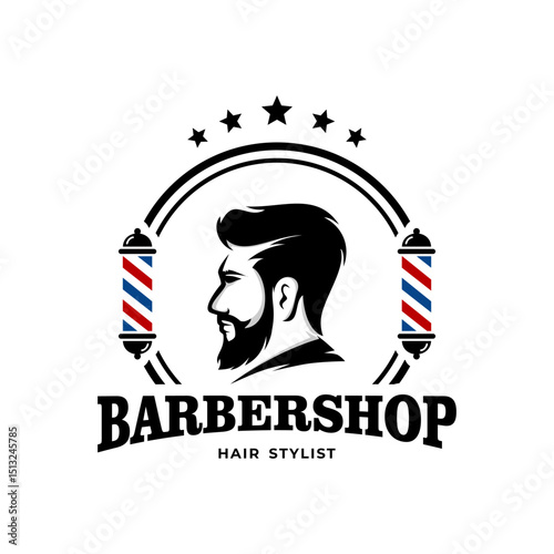 vintage barbershop logo design