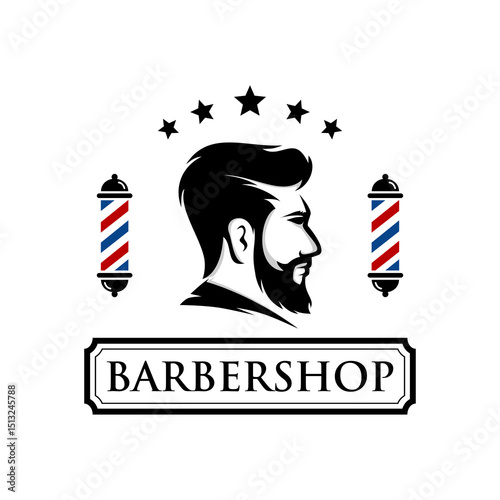 professional barbershop logo classic design