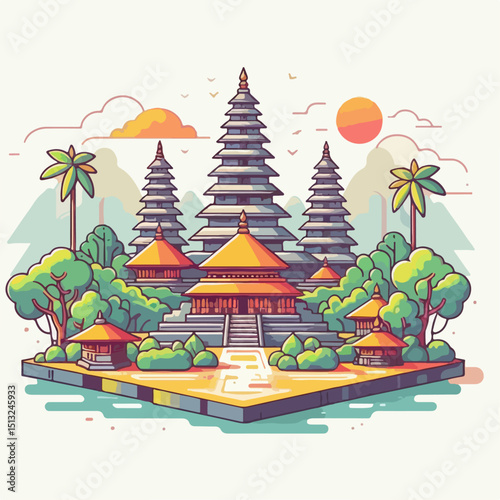 vector illustration of temple
