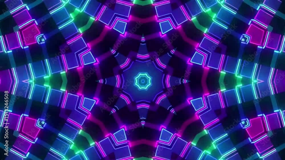 Neon Kaleidoscope Loop – Hypnotic Animated VJ Background