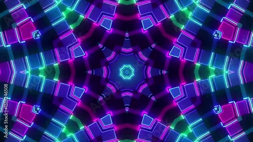 Neon Kaleidoscope Loop – Hypnotic Animated VJ Background