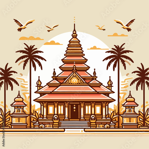 vector illustration of temple