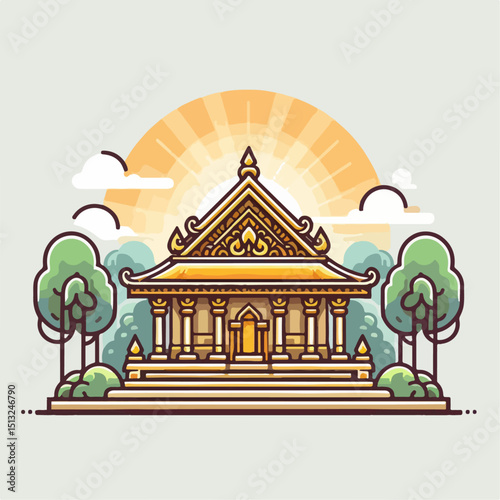 vector illustration of temple