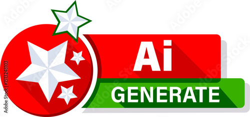 Ai generate push button AI generate push button with magic stars, element for web design or decorate mobile app. Vector on transparent background