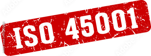 iso 45001 rectangular sign. iso 45001 stamp