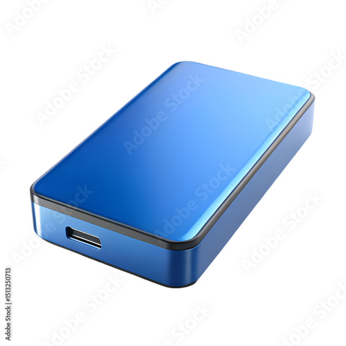 Portable External Hard Drive: Blue Metal Design