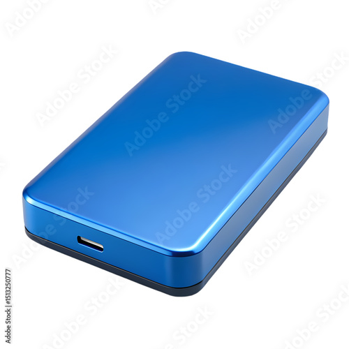 Portable External Hard Drive: Blue Metal Case, Data Storage Solution
