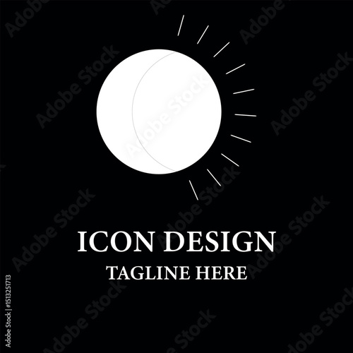 Round ball shape rays logo design