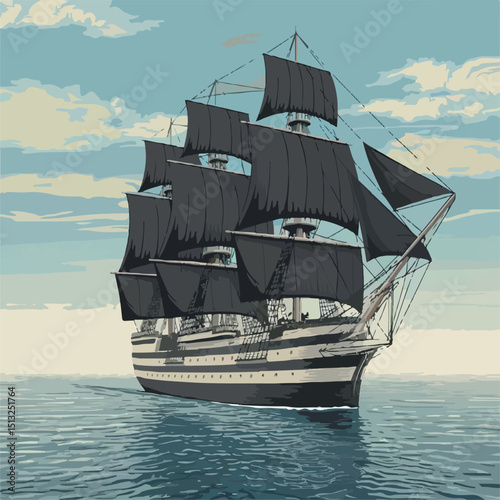 boat, vector, ship, illustration, cartoon, sea, isolated, background, graphic, water, transportation, picture, icon, ocean, travel, marine, sail, transport, drawing, white, art, vessel, design, anchor