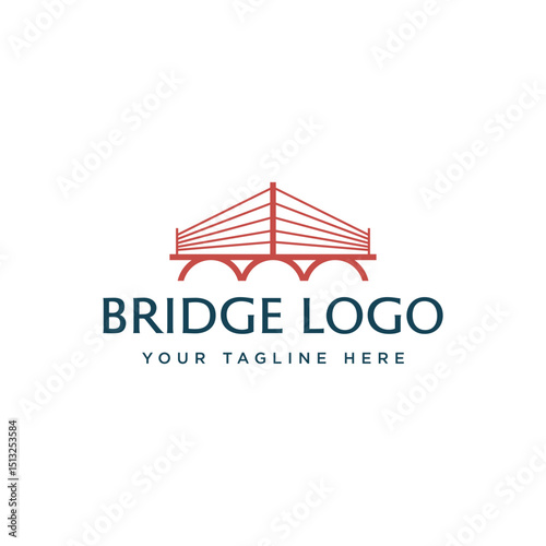 line art bridge logo design