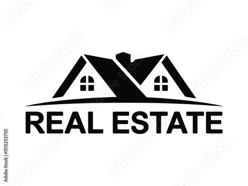 Black and white real estate logo design perfect for property businesses