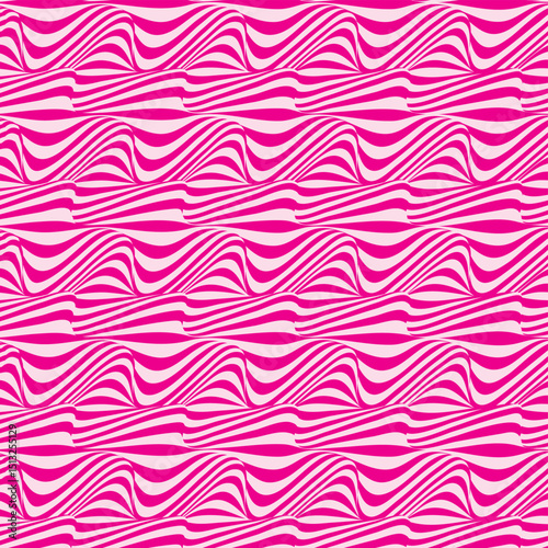 Pink Art Wavy Pattern / Distorted Line Pattern