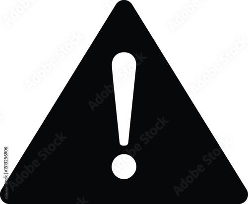 Danger symbol or exclamation mark, warning symbol with alpha channel, vector