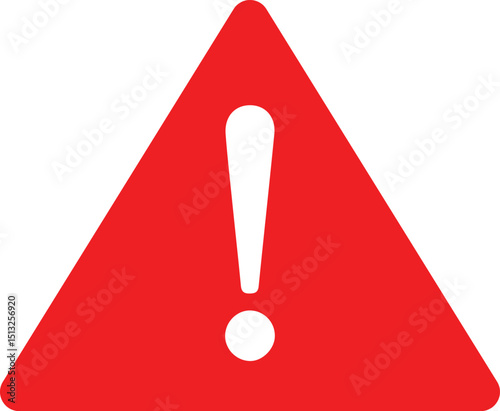 Danger symbol or exclamation mark, warning symbol with alpha channel, vector