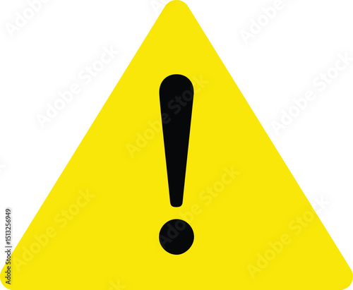 Danger symbol or exclamation mark, warning symbol with alpha channel, vector