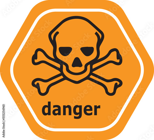 Skeleton icon vector or danger sign illustration
Danger sign logo vector illustration. Skull danger sign.