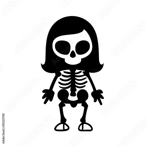 Minimalist Spooky Skeleton Icon Halloween