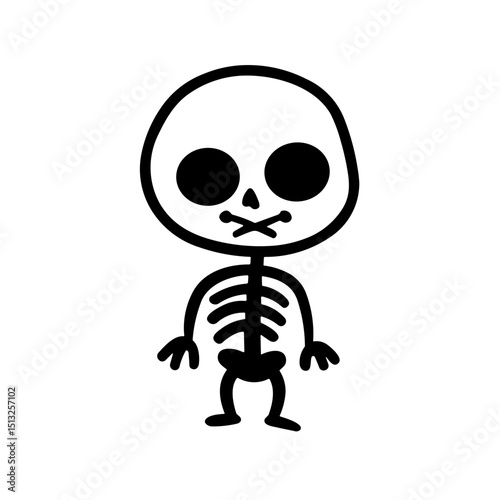 Minimalist Spooky Skeleton Icon Halloween