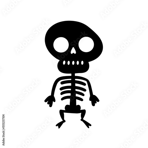 Minimalist Spooky Skeleton Icon Halloween