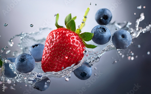 strawberry splash, blueberry splash, water splash