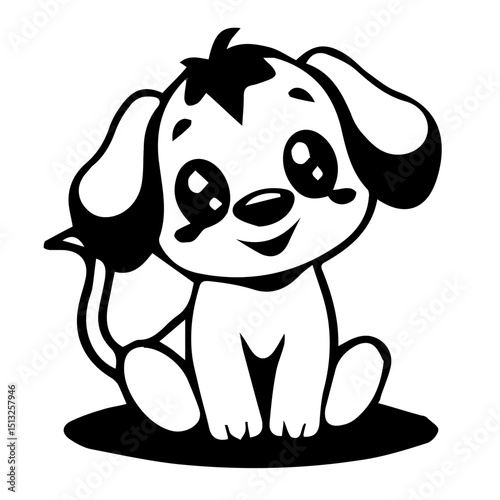 Dog icon design that can be used as a symbol of a pet, animal, living creature, or other editing tool.