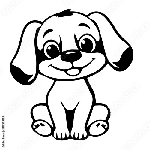 Dog icon design that can be used as a symbol of a pet, animal, living creature, or other editing tool.