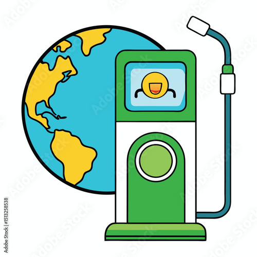 A green clean fuel pump symbolizes eco-friendly energy, promoting sustainability and reducing emissions for a healthier, greener planet.
